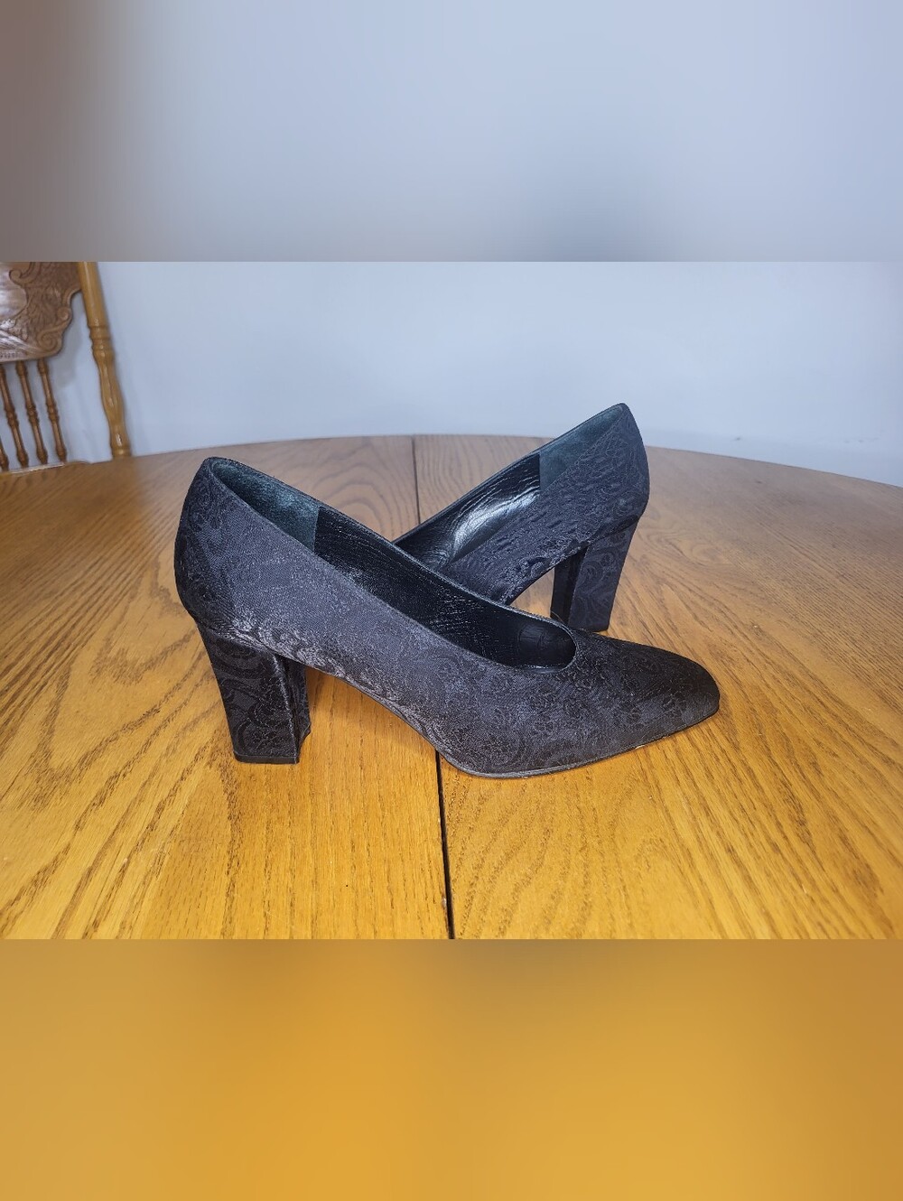 ✨️Vintage Enzo Angiolini Satin Brocade Heels sz 8.5